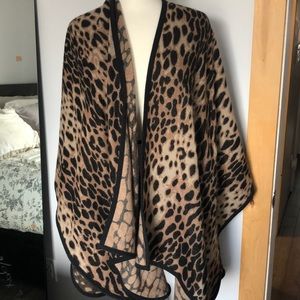 Leopard print oversized scarf